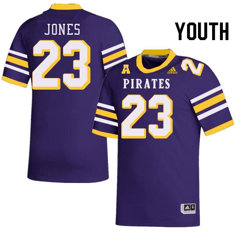 Youth #23 Jah'Cire Jones ECU Pirates College Football Jerseys Stitched-Throwback